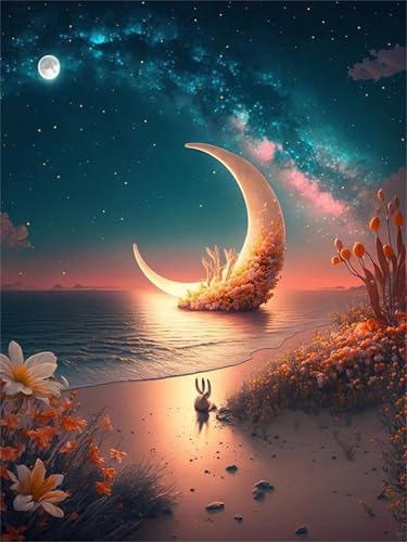 Puzzles 1500 Teile, Meer-Mond-Strand Puzzle für Erwachsene,87x57cm Puzzle Lernspiel Herausforderung Spielzeug 1500 Teile Puzzles für Erwachsene Kinder von Yoonqun