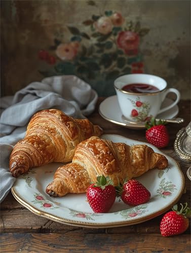 Puzzles 1500 Teile, Puzzle Für Erwachsene,87x57 cm Puzzle Lernspiel Herausforderung Spielzeug 1500 Croissant Kaffee Früchte Puzzles für Erwachsene von Yoonqun