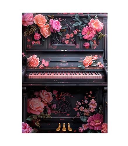 Puzzles 1500 Teile, Puzzle Für Erwachsene,87x57 cm Puzzle Lernspiel Herausforderung Spielzeug 1500 Florales Klavier Puzzles für Erwachsene von Yoonqun