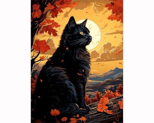 Puzzles 1500 Teile, Puzzle Für Erwachsene,87x57 cm Puzzle Lernspiel Herausforderung Spielzeug 1500 Herbstlandschaft Katze Puzzles für Erwachsene von Yoonqun
