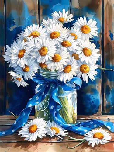 Puzzles 1500 Teile, Puzzle Für Erwachsene,87x57 cm Puzzle Lernspiel Herausforderung Spielzeug 1500 Weißer Gänseblümchenstrauß Puzzles für Erwachsene von Yoonqun