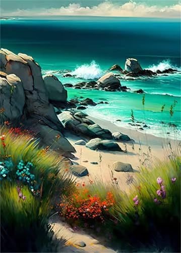 Puzzles 1500 Teile, Wildblumen am Meer Puzzle für Erwachsene,87x57cm Puzzle Lernspiel Herausforderung Spielzeug 1500 Teile Puzzles für Erwachsene Kinder von Yoonqun