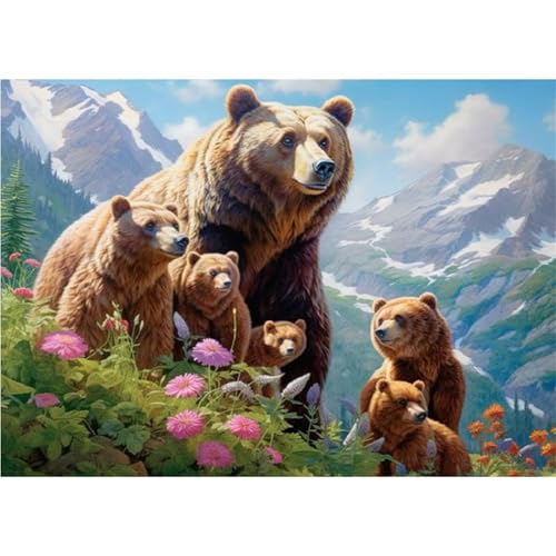 Puzzles 200 Teile, Bärenfamilie Puzzle für Erwachsene,35x25cm Puzzle Lernspiel Herausforderung Spielzeug 200 Teile Puzzles für Erwachsene Kinder von Yoonqun
