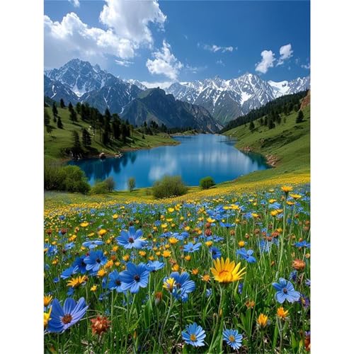 Puzzles 200 Teile, Bergseeblumen Puzzle für Erwachsene,35x25cm Puzzle Lernspiel Herausforderung Spielzeug 200 Teile Puzzles für Erwachsene Kinder von Yoonqun
