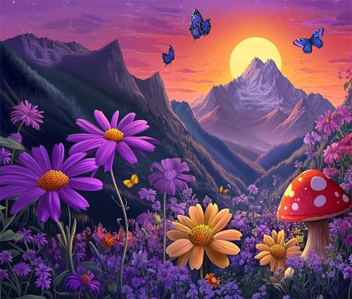 Puzzles 200 Teile, Bergwildblumen Puzzle für Erwachsene,35x25cm Puzzle Lernspiel Herausforderung Spielzeug 200 Teile Puzzles für Erwachsene Kinder von Yoonqun