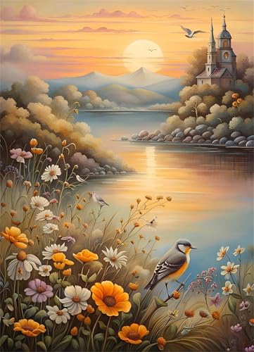 Puzzles 200 Teile, Flussufer Blume Tier Puzzle für Erwachsene,35x25cm Puzzle Lernspiel Herausforderung Spielzeug 200 Teile Puzzles für Erwachsene Kinder von Yoonqun