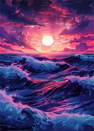 Puzzles 200 Teile, Mondwellen Puzzle für Erwachsene,35x25cm Puzzle Lernspiel Herausforderung Spielzeug 200 Teile Puzzles für Erwachsene Kinder von Yoonqun