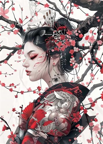 Puzzles 200 Teile, Puzzle Für Erwachsene,35x25 cm Puzzle Lernspiel Herausforderung Spielzeug 200 Blume japanische Geisha Puzzles für Erwachsene von Yoonqun