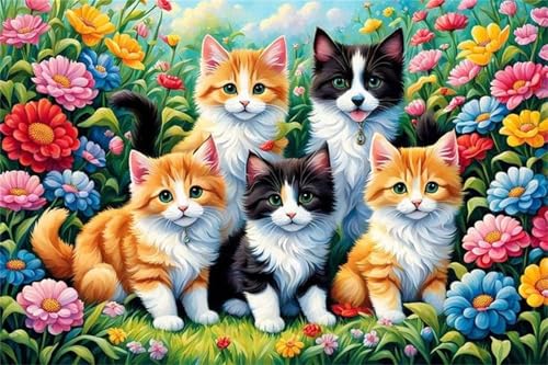 Puzzles 200 Teile, Puzzle Für Erwachsene,35x25 cm Puzzle Lernspiel Herausforderung Spielzeug 200 Blumen Katzen Tier Puzzles für Erwachsene von Yoonqun