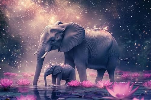 Puzzles 200 Teile, Puzzle Für Erwachsene,35x25 cm Puzzle Lernspiel Herausforderung Spielzeug 200 Elefantenlotus Puzzles für Erwachsene von Yoonqun