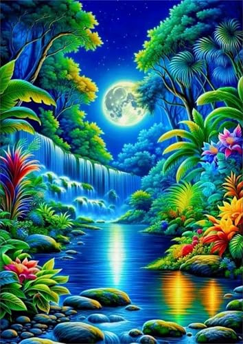 Puzzles 200 Teile, Puzzle Für Erwachsene,35x25 cm Puzzle Lernspiel Herausforderung Spielzeug 200 Mondlicht Wasserfall Dschungel Puzzles für Erwachsene Puzzles 200 Teile, Puzzle Für Erwachsene,35x25 cm Puzzle Lernspiel Herausforderung Spielzeug 200 Mondlicht Wasserfall Dschungel Puzzles für Erwachsene von Yoonqun