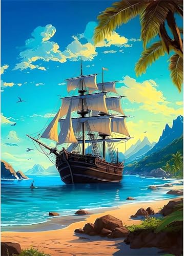 Puzzles 200 Teile, Segelinsellandschaft Puzzle für Erwachsene,35x25cm Puzzle Lernspiel Herausforderung Spielzeug 200 Teile Puzzles für Erwachsene Kinder von Yoonqun