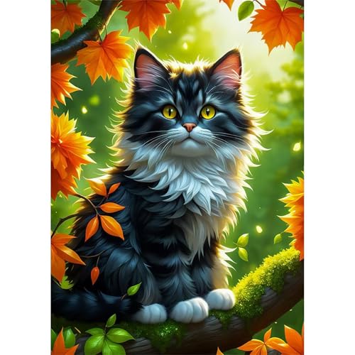 Puzzles 2000 Teile, Puzzle Für Erwachsene,100x70 cm Puzzle Lernspiel Herausforderung Spielzeug 2000 Ahornblattbaumkatze Puzzles für Erwachsene von Yoonqun