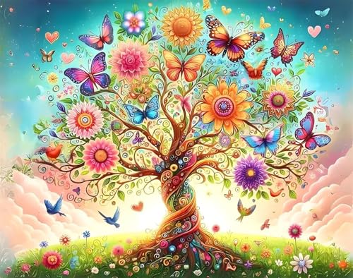 Puzzles 2000 Teile, Puzzle Für Erwachsene,100x70 cm Puzzle Lernspiel Herausforderung Spielzeug 2000 Blume Schmetterling Baum Puzzles für Erwachsene von Yoonqun