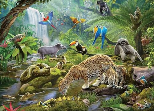 Puzzles 2000 Teile, Puzzle Für Erwachsene,100x70 cm Puzzle Lernspiel Herausforderung Spielzeug 2000 Dschungelwildtiere Puzzles für Erwachsene von Yoonqun