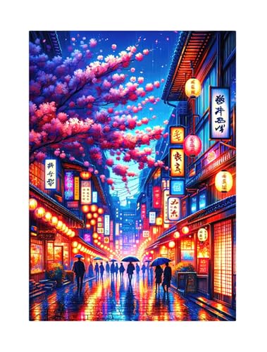 Puzzles 2000 Teile, Puzzle Für Erwachsene,100x70 cm Puzzle Lernspiel Herausforderung Spielzeug 2000 Japanische Straße Puzzles für Erwachsene von Yoonqun