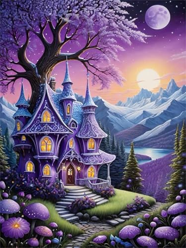Puzzles 2000 Teile, Puzzle Für Erwachsene,100x70 cm Puzzle Lernspiel Herausforderung Spielzeug 2000 Lila Landschaftshütte Puzzles für Erwachsene von Yoonqun
