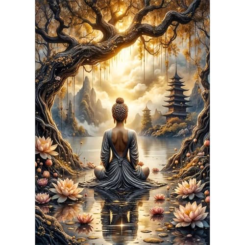 Puzzles 2000 Teile, Puzzle Für Erwachsene,100x70 cm Puzzle Lernspiel Herausforderung Spielzeug 2000 Lotus-Meditation Puzzles für Erwachsene von Yoonqun