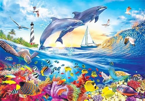 Puzzles 2000 Teile, Puzzle Für Erwachsene,100x70 cm Puzzle Lernspiel Herausforderung Spielzeug 2000 Meerestierlandschaft Puzzles für Erwachsene von Yoonqun
