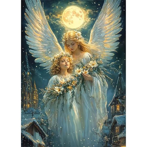 Puzzles 2000 Teile, Puzzle Für Erwachsene,100x70 cm Puzzle Lernspiel Herausforderung Spielzeug 2000 Mondscheinengel Puzzles für Erwachsene von Yoonqun