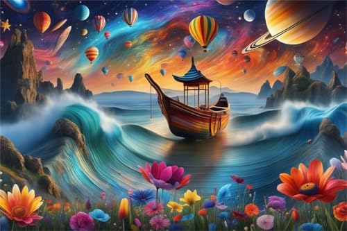 Puzzles 2000 Teile, Puzzle Für Erwachsene,100x70 cm Puzzle Lernspiel Herausforderung Spielzeug 2000 Raumschiff-Landschaft Puzzles für Erwachsene von Yoonqun