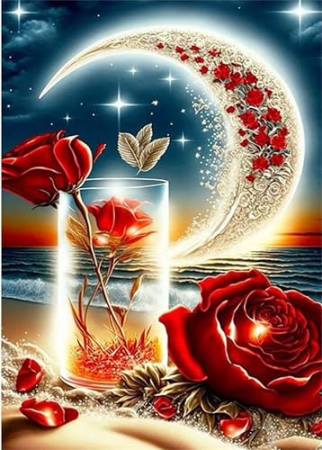 Puzzles 2000 Teile, Puzzle Für Erwachsene,100x70 cm Puzzle Lernspiel Herausforderung Spielzeug 2000 Romantischer Rosenmond Puzzles für Erwachsene von Yoonqun