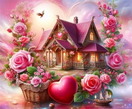 Puzzles 2000 Teile, Puzzle Für Erwachsene,100x70 cm Puzzle Lernspiel Herausforderung Spielzeug 2000 Romantisches Rosenhäuschen Puzzles für Erwachsene von Yoonqun