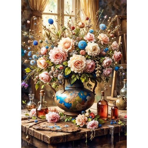 Puzzles 2000 Teile, Puzzle Für Erwachsene,100x70 cm Puzzle Lernspiel Herausforderung Spielzeug 2000 Rosenstrauß Puzzles für Erwachsene von Yoonqun