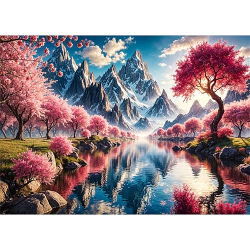 Puzzles 2000 Teile, Puzzle Für Erwachsene,100x70 cm Puzzle Lernspiel Herausforderung Spielzeug 2000 Schneebedeckte Berge Flüsse Landschaften Puzzles für Erwachsene von Yoonqun