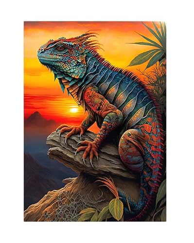 Puzzles 2000 Teile, Puzzle Für Erwachsene,100x70 cm Puzzle Lernspiel Herausforderung Spielzeug 2000 Sonnenuntergangseidechse Puzzles für Erwachsene von Yoonqun
