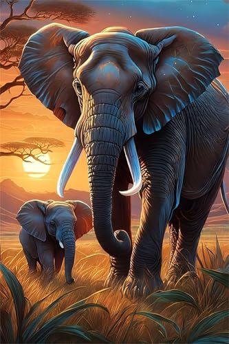 Puzzles 2000 Teile, Puzzle Für Erwachsene,100x70 cm Puzzle Lernspiel Herausforderung Spielzeug 2000 Steppenelefanten Puzzles für Erwachsene von Yoonqun