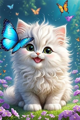 Puzzles 2000 Teile, Puzzle Für Erwachsene,100x70 cm Puzzle Lernspiel Herausforderung Spielzeug 2000 Süßer Katzenschmetterling Puzzles für Erwachsene von Yoonqun