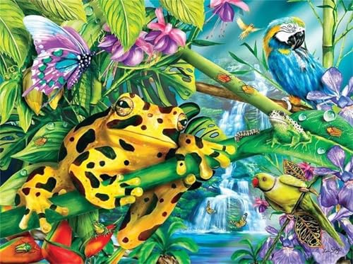 Puzzles 2000 Teile, Puzzle Für Erwachsene,100x70 cm Puzzle Lernspiel Herausforderung Spielzeug 2000 Wasserfall Tier Frosch Puzzles für Erwachsene von Yoonqun