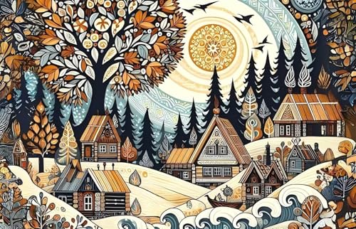 Puzzles 30 Teile, Puzzle Für Erwachsene,25x20 cm Puzzle Lernspiel Herausforderung Spielzeug 30 Cartoon Landschaft Landschaft Puzzles für Erwachsene von Yoonqun