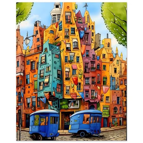 Puzzles 30 Teile, Puzzle Für Erwachsene,25x20 cm Puzzle Lernspiel Herausforderung Spielzeug 30 Cartoon-Straßenauto Puzzles für Erwachsene von Yoonqun