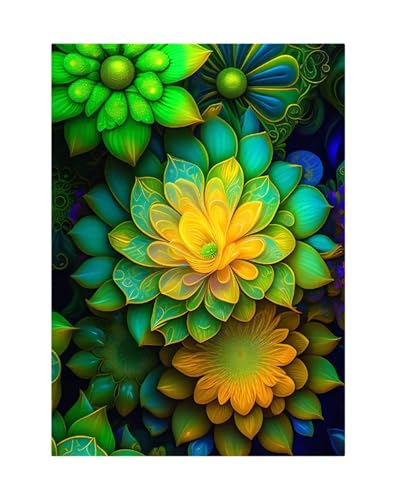 Puzzles 30 Teile, Puzzle Für Erwachsene,25x20 cm Puzzle Lernspiel Herausforderung Spielzeug 30 Grüne Traumblumen Puzzles für Erwachsene von Yoonqun