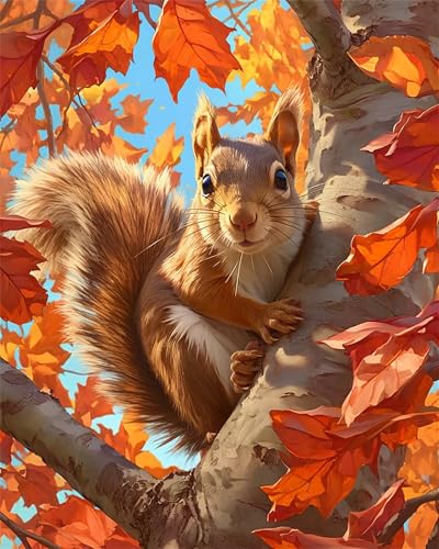 Puzzles 30 Teile, Puzzle Für Erwachsene,25x20 cm Puzzle Lernspiel Herausforderung Spielzeug 30 Herbstbaumhörnchen Puzzles für Erwachsene von Yoonqun