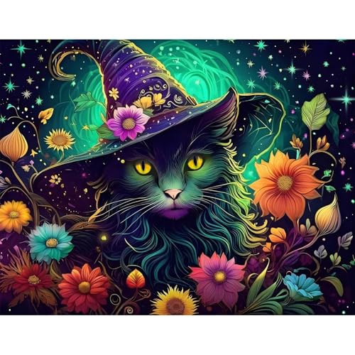 Puzzles 30 Teile, Puzzle Für Erwachsene,25x20 cm Puzzle Lernspiel Herausforderung Spielzeug 30 Magische Katzenblume Puzzles für Erwachsene von Yoonqun