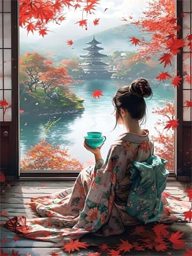 Puzzles 30 Teile, Puzzle Für Erwachsene,25x20 cm Puzzle Lernspiel Herausforderung Spielzeug 30 Malerische japanische Geisha Puzzles für Erwachsene von Yoonqun