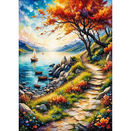 Puzzles 30 Teile, Puzzle Für Erwachsene,25x20 cm Puzzle Lernspiel Herausforderung Spielzeug 30 Panoramastraße am Meer Puzzles für Erwachsene von Yoonqun
