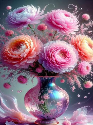 Puzzles 30 Teile, Puzzle Für Erwachsene,25x20 cm Puzzle Lernspiel Herausforderung Spielzeug 30 Pfingstrosenstraußvase Puzzles für Erwachsene von Yoonqun