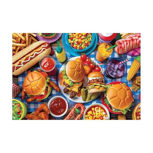 Puzzles 300 Teile, Burger Food Puzzle für Erwachsene,40x28cm Puzzle Lernspiel Herausforderung Spielzeug 300 Teile Puzzles für Erwachsene Kinder von Yoonqun