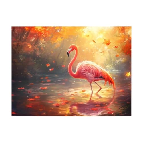 Puzzles 300 Teile, Herbstflamingo Puzzle für Erwachsene,40x28cm Puzzle Lernspiel Herausforderung Spielzeug 300 Teile Puzzles für Erwachsene Kinder von Yoonqun
