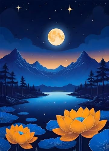 Puzzles 300 Teile, Mondsee-Lotus Puzzle für Erwachsene,43x31cm Puzzle Lernspiel Herausforderung Spielzeug 300 Teile Puzzles für Erwachsene Kinder von Yoonqun