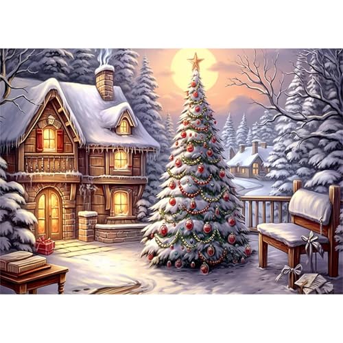 Puzzles 300 Teile, Puzzle Für Erwachsene,38x26 cm Puzzle Lernspiel Herausforderung Spielzeug 300 Ländlicher Weihnachtsbaum Puzzles für Erwachsene von Yoonqun