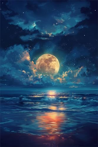 Puzzles 500 Teile, Mond-Meer-Landschaft Puzzle für Erwachsene,52x38cm Puzzle Lernspiel Herausforderung Spielzeug 500 Teile Puzzles für Erwachsene Kinder von Yoonqun
