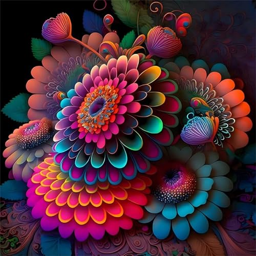 Puzzles 500 Teile, Puzzle Für Erwachsene, 45x45 cm Puzzle Lernspiel Herausforderung Spielzeug 500 Teile Dahlienblüten Puzzles für Erwachsene von Yoonqun