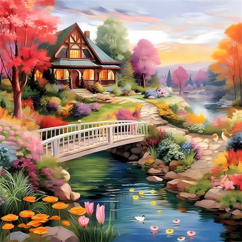 Puzzles 500 Teile, Puzzle Für Erwachsene, 45x45 cm Puzzle Lernspiel Herausforderung Spielzeug 500 Teile Landgartenlandschaft Puzzles für Erwachsene von Yoonqun