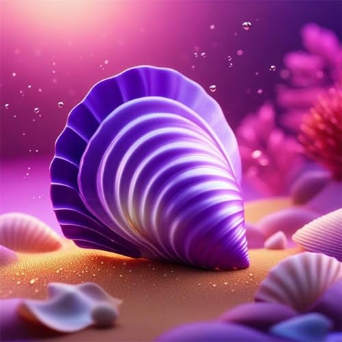 Puzzles 500 Teile, Puzzle Für Erwachsene, 45x45 cm Puzzle Lernspiel Herausforderung Spielzeug 500 Teile Lila Muscheln Ozean Puzzles für Erwachsene von Yoonqun