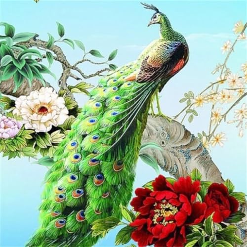 Puzzles 500 Teile, Puzzle Für Erwachsene, 45x45 cm Puzzle Lernspiel Herausforderung Spielzeug 500 Teile Pfauenblumen Puzzles für Erwachsene von Yoonqun